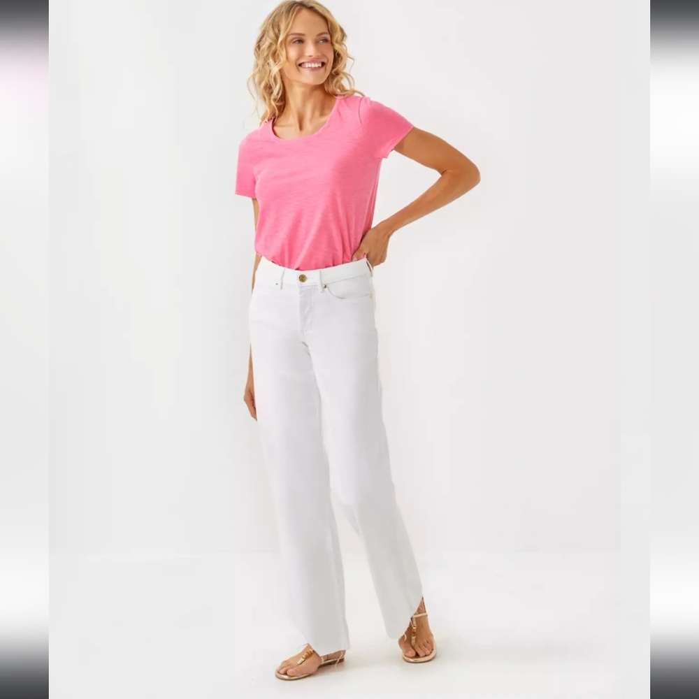 NWT Lilly Pulitzer Aniston Straight Leg White Jeans Size 2